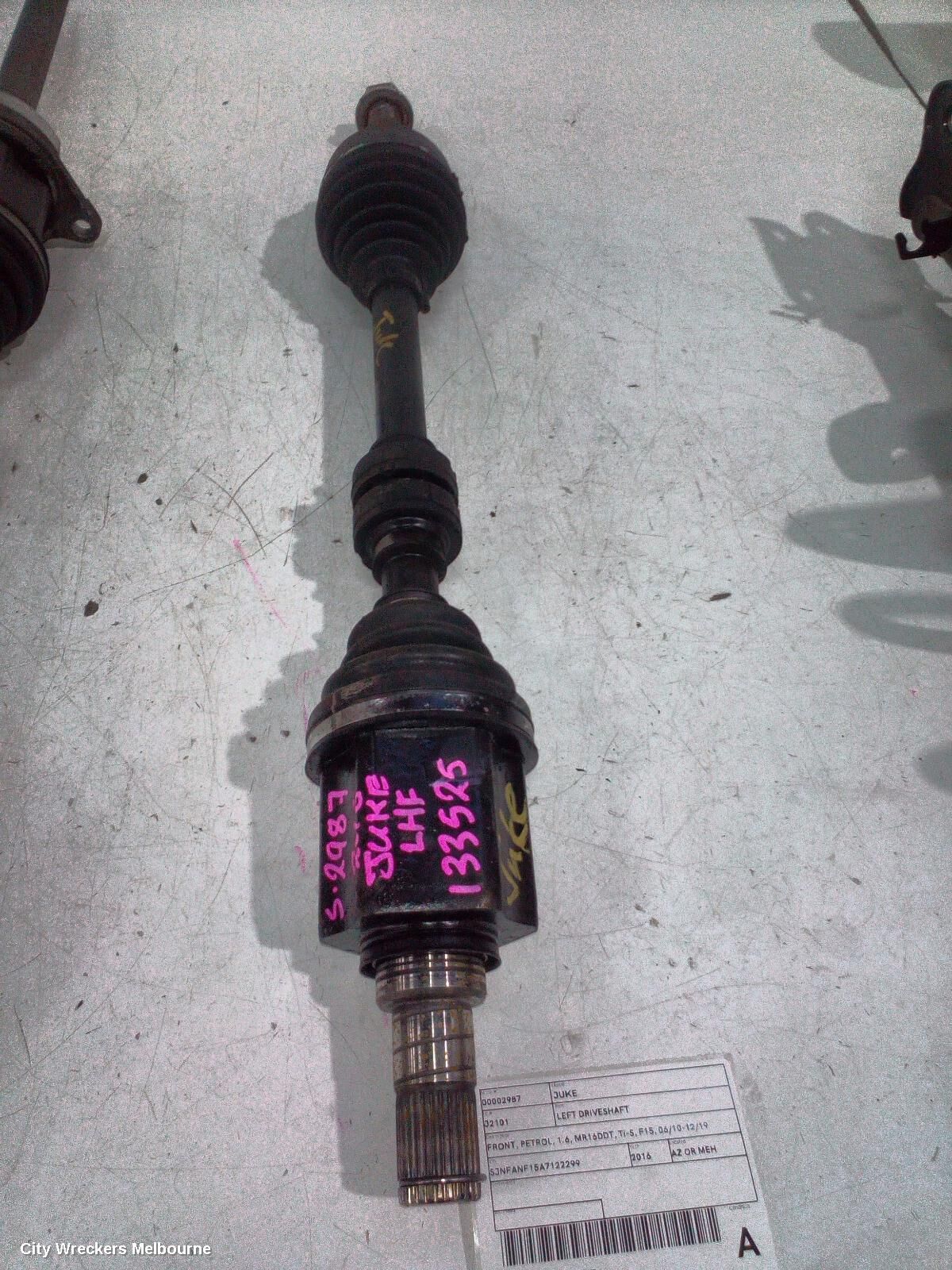 NISSAN JUKE 2016 Left Driveshaft