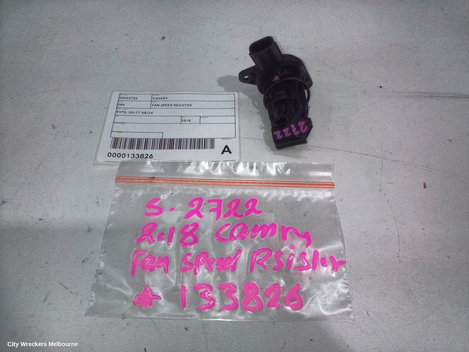 TOYOTA CAMRY 2018 Fan Speed Resistor