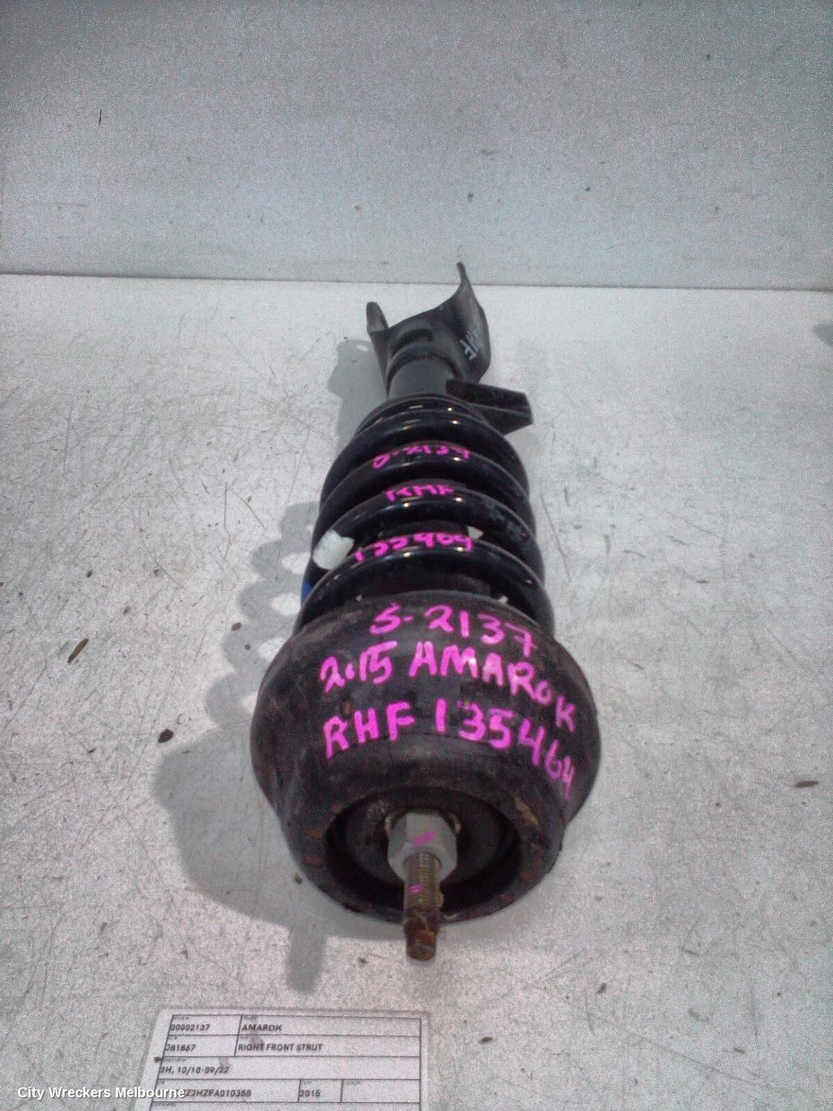 VOLKSWAGEN AMAROK 2015 Right Front Strut