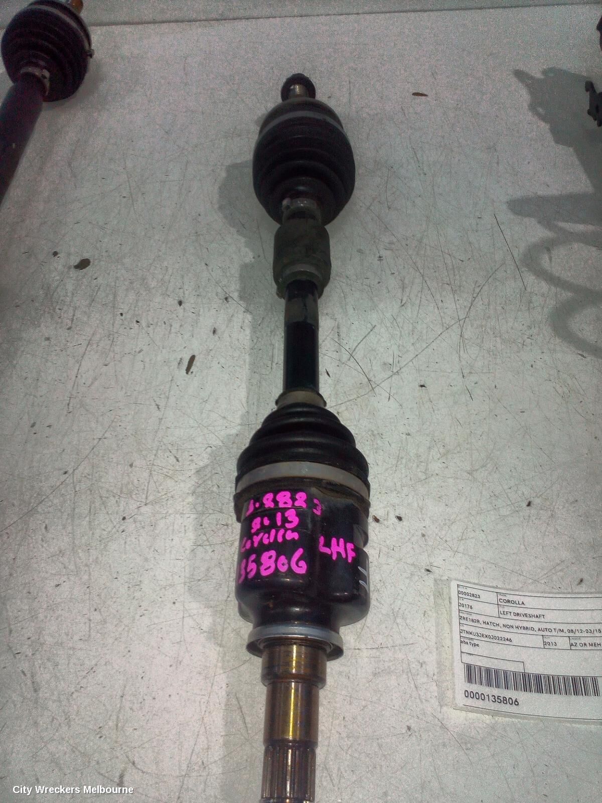 TOYOTA COROLLA 2013 Left Driveshaft