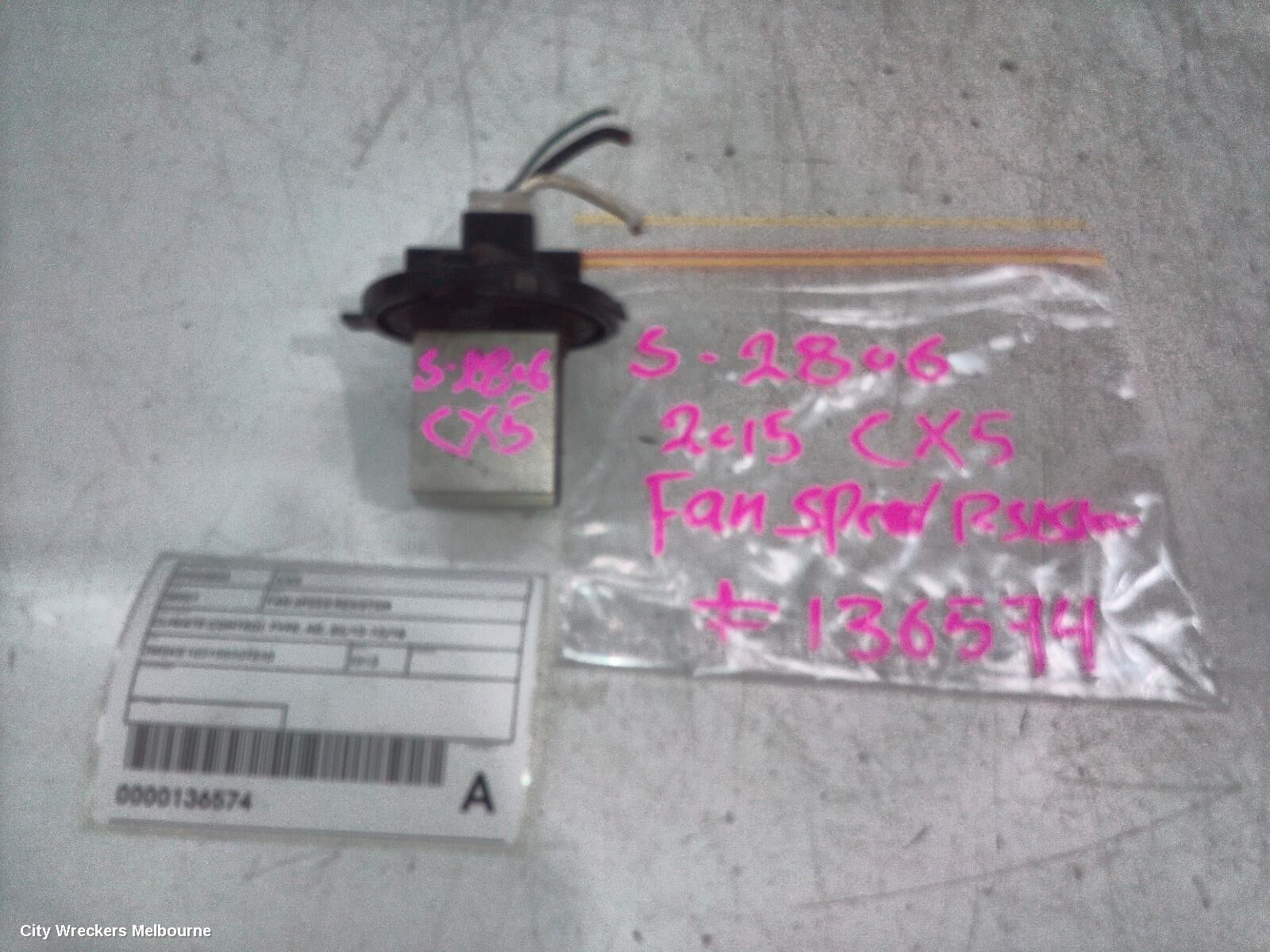MAZDA CX5 2013 Fan Speed Resistor