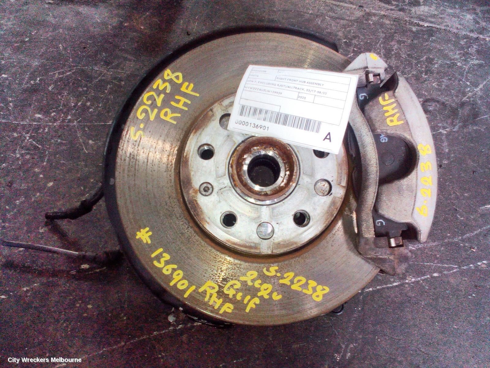 VOLKSWAGEN GOLF 2020 Right Front Hub Assembly
