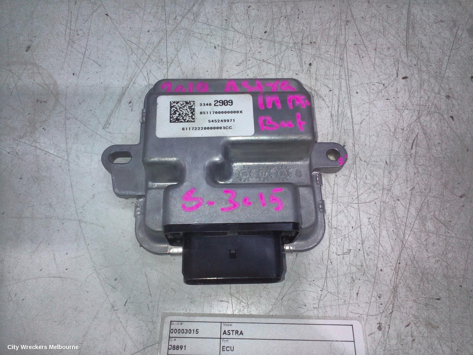 HOLDEN ASTRA 2019 Ecu