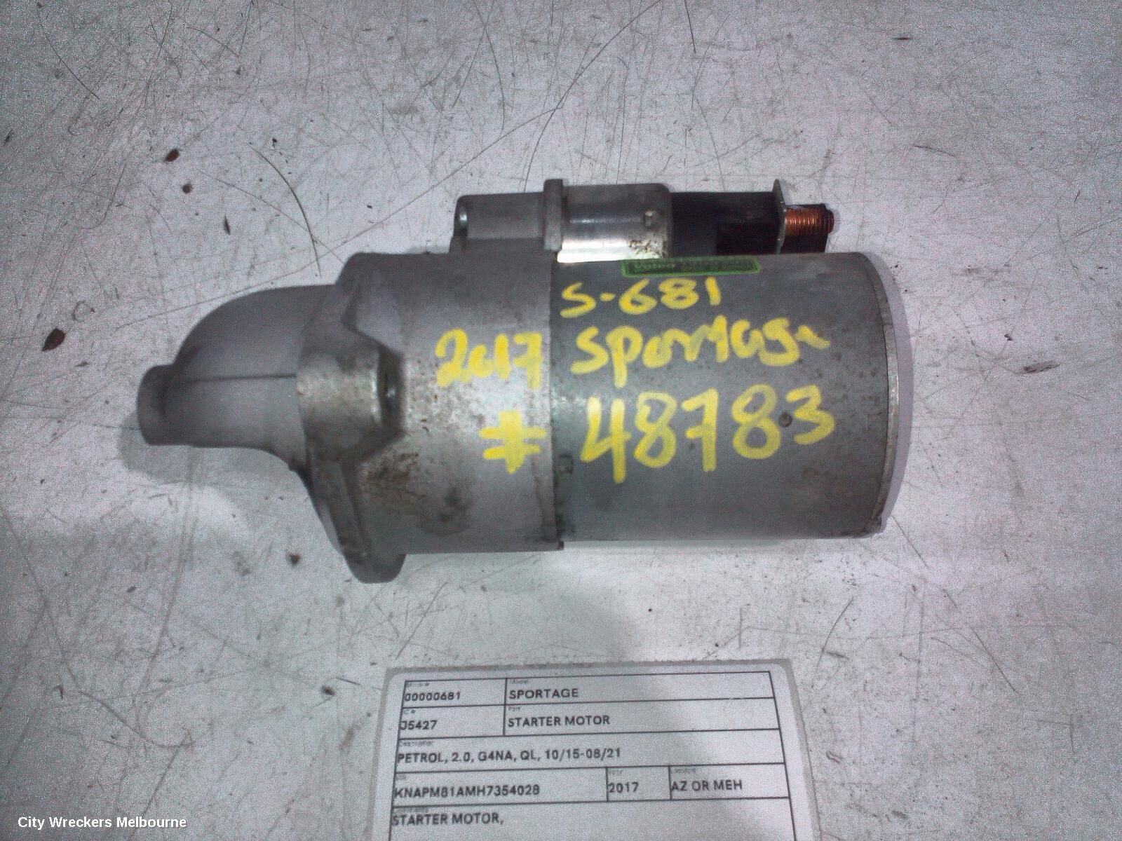 KIA SPORTAGE 2017 Starter