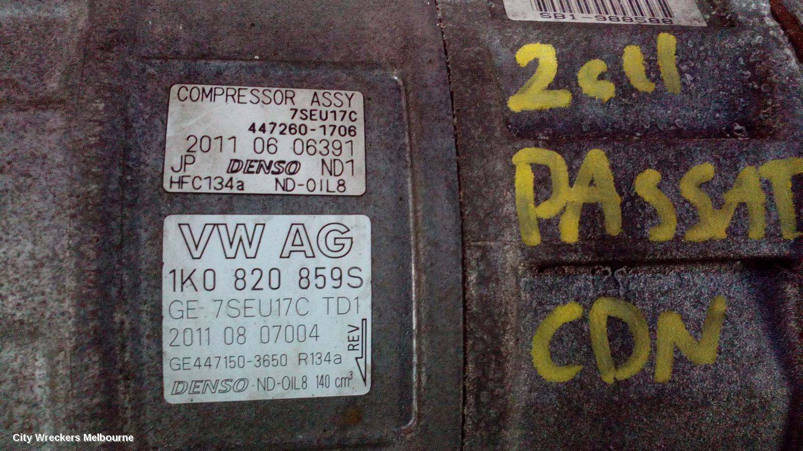 VOLKSWAGEN PASSAT 2011 A/C Compressor