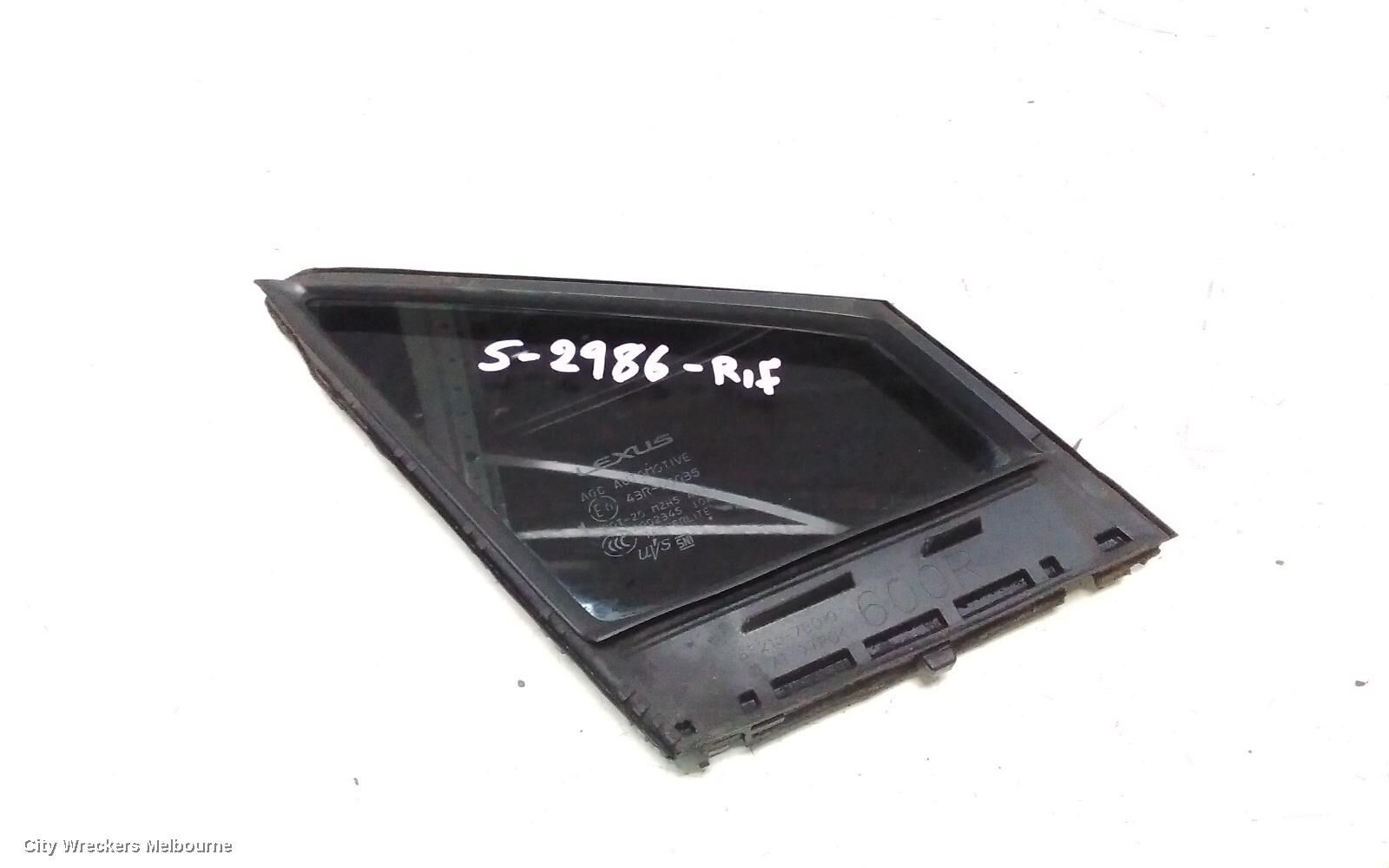 LEXUS NX 2015 Right Front 1/4 Door Glass