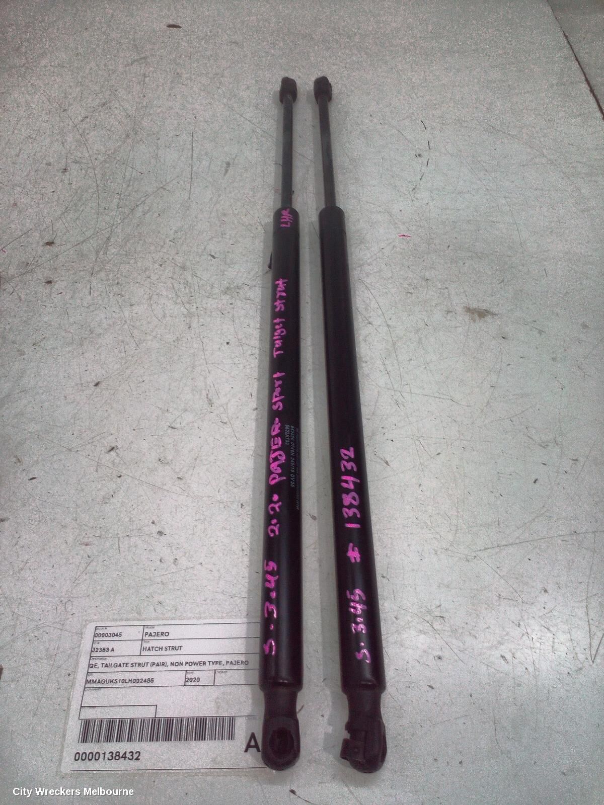 MITSUBISHI PAJERO 2020 Hatch Strut