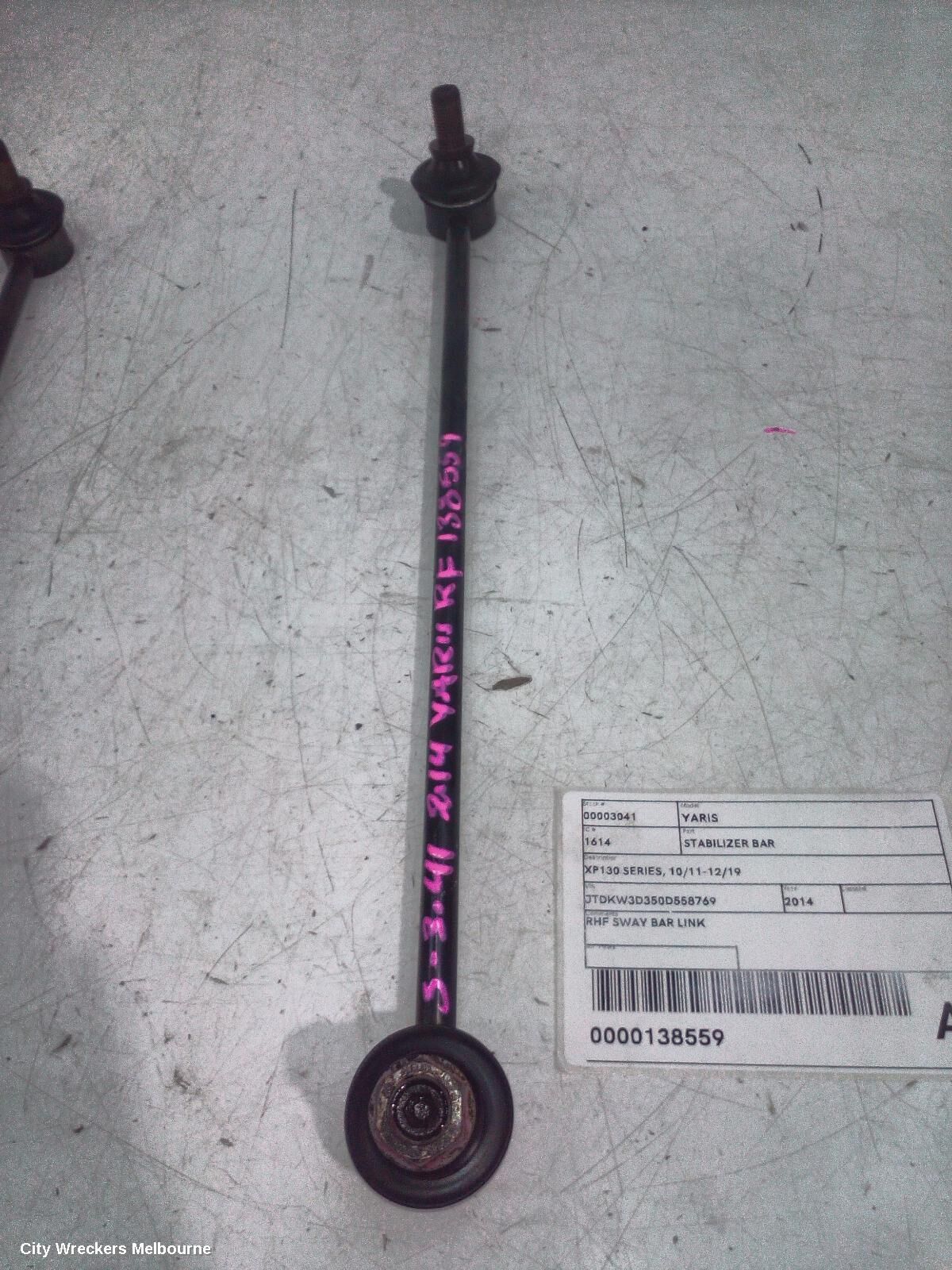 TOYOTA YARIS 2014 Stabiliser Bar