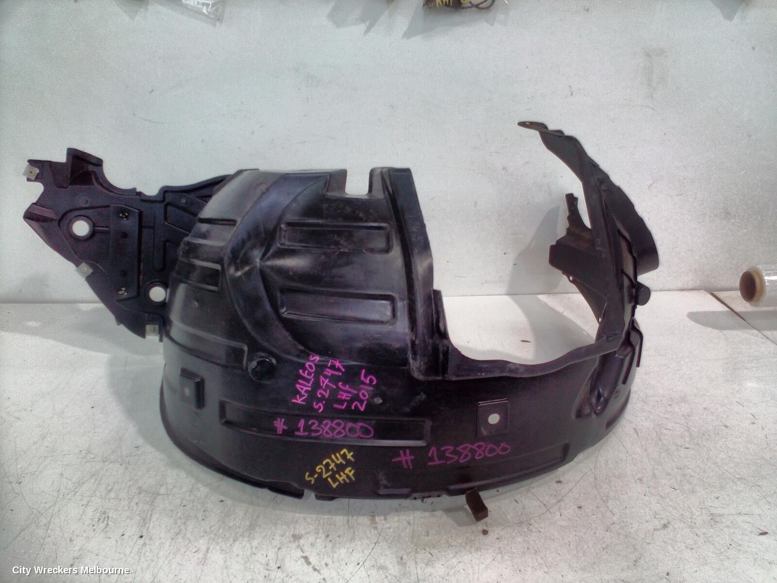 RENAULT KALEOS 2015 Left Guard Liner