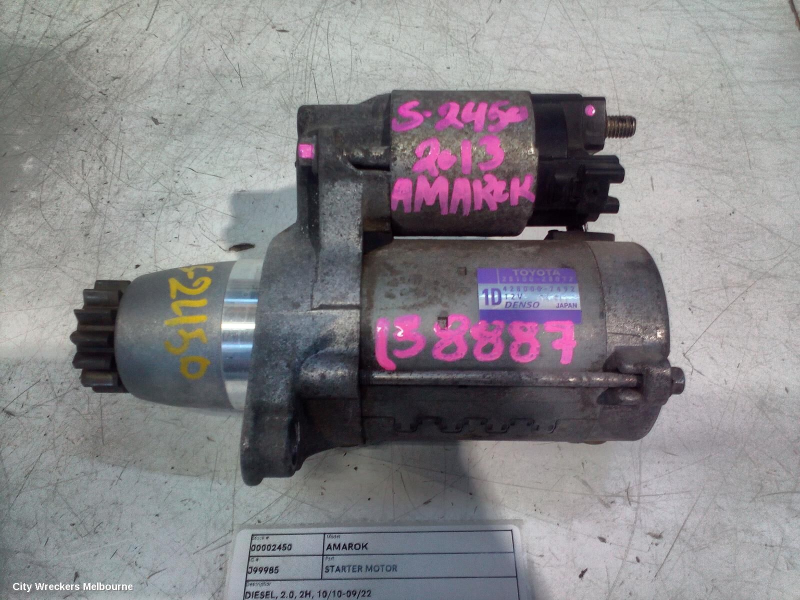 VOLKSWAGEN AMAROK 2013 Starter