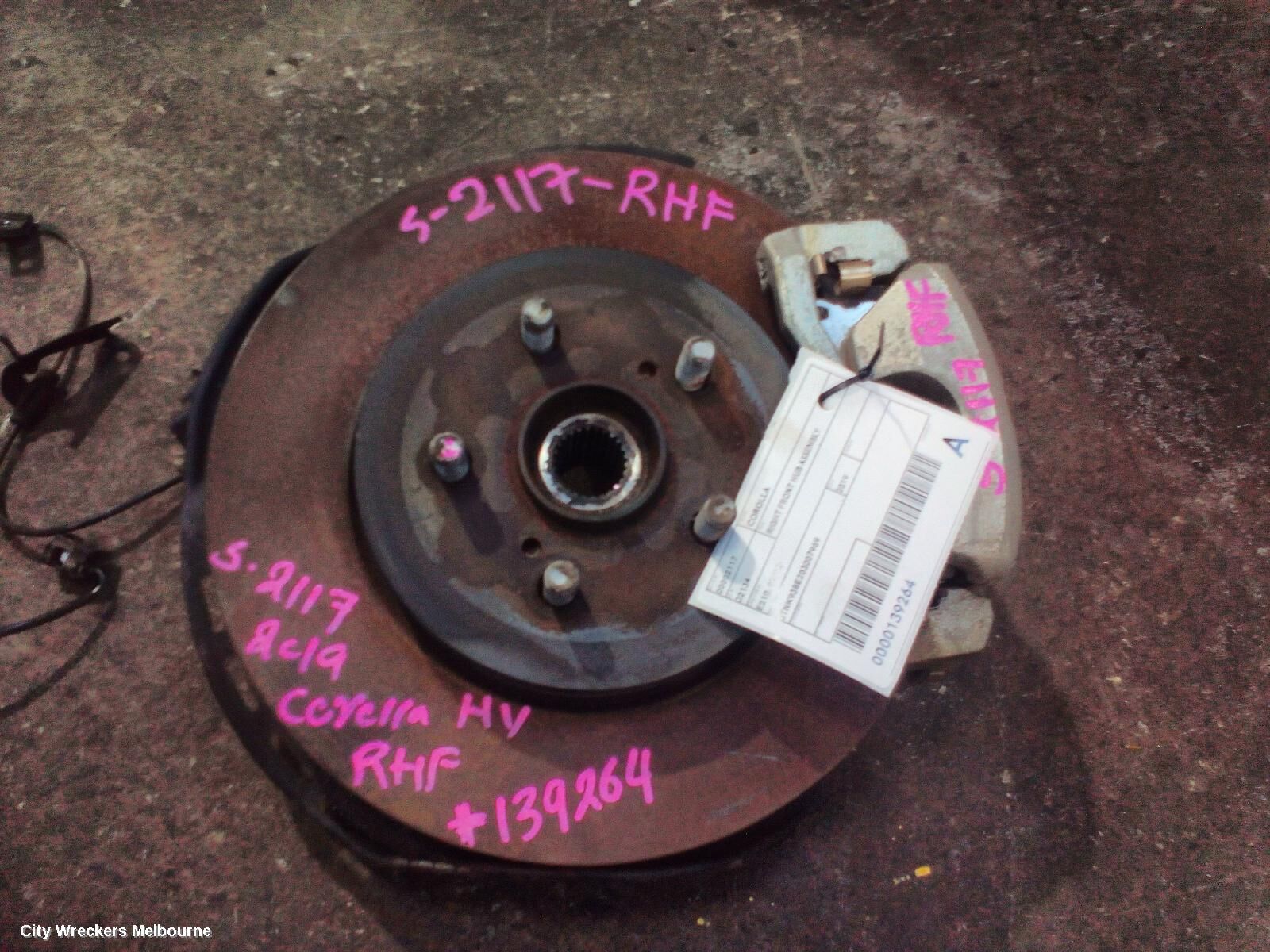 TOYOTA COROLLA 2019 Right Front Hub Assembly
