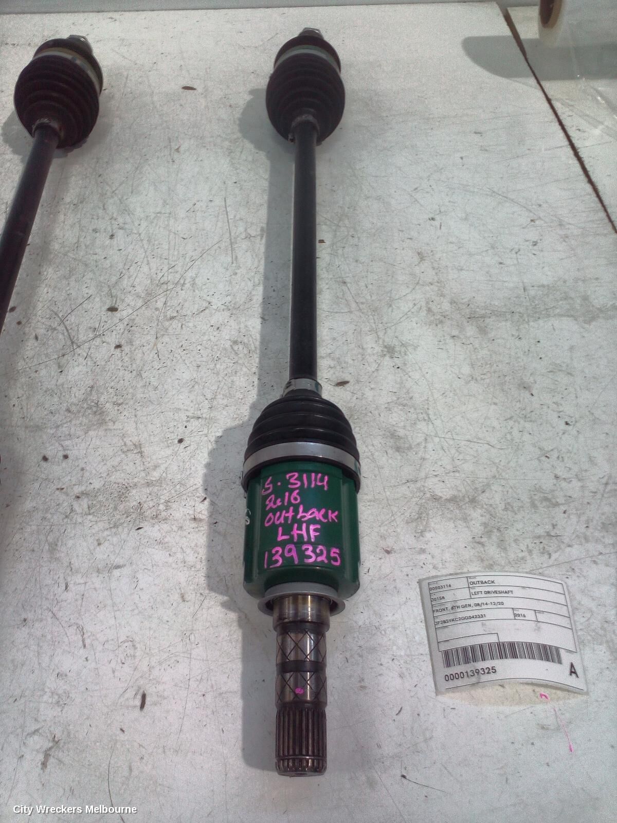 SUBARU OUTBACK 2016 Left Driveshaft
