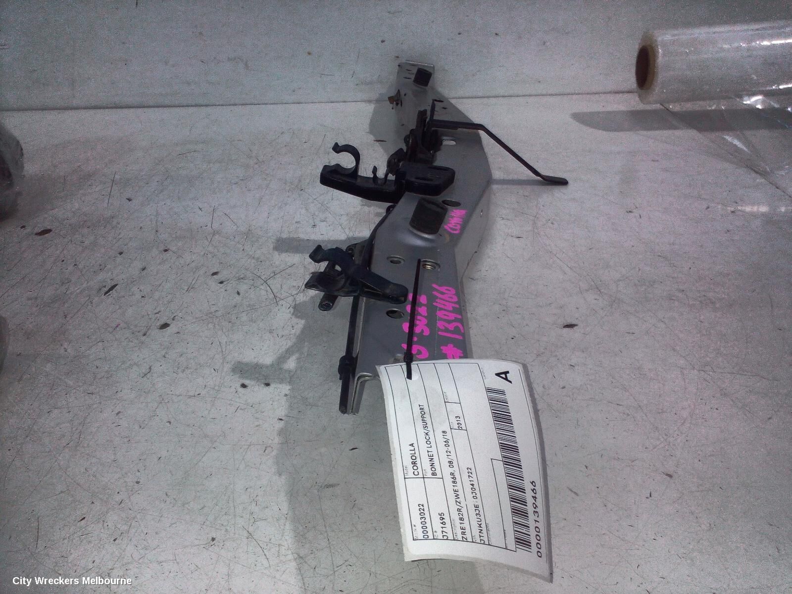 TOYOTA COROLLA 2013 Bonnet Lock/Support