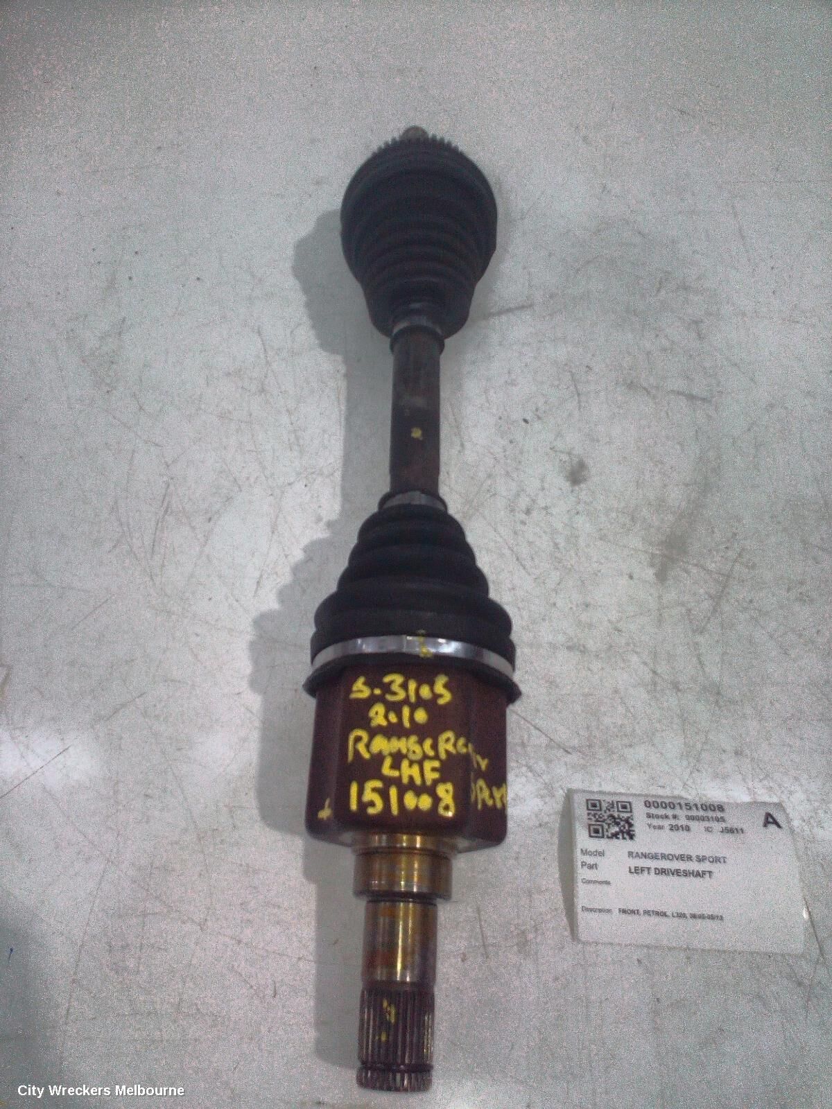 LAND ROVER RANGEROVER SPORT 2010 Left Driveshaft