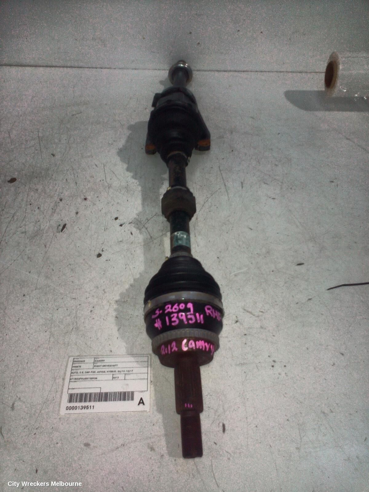TOYOTA CAMRY 2012 Right Driveshaft