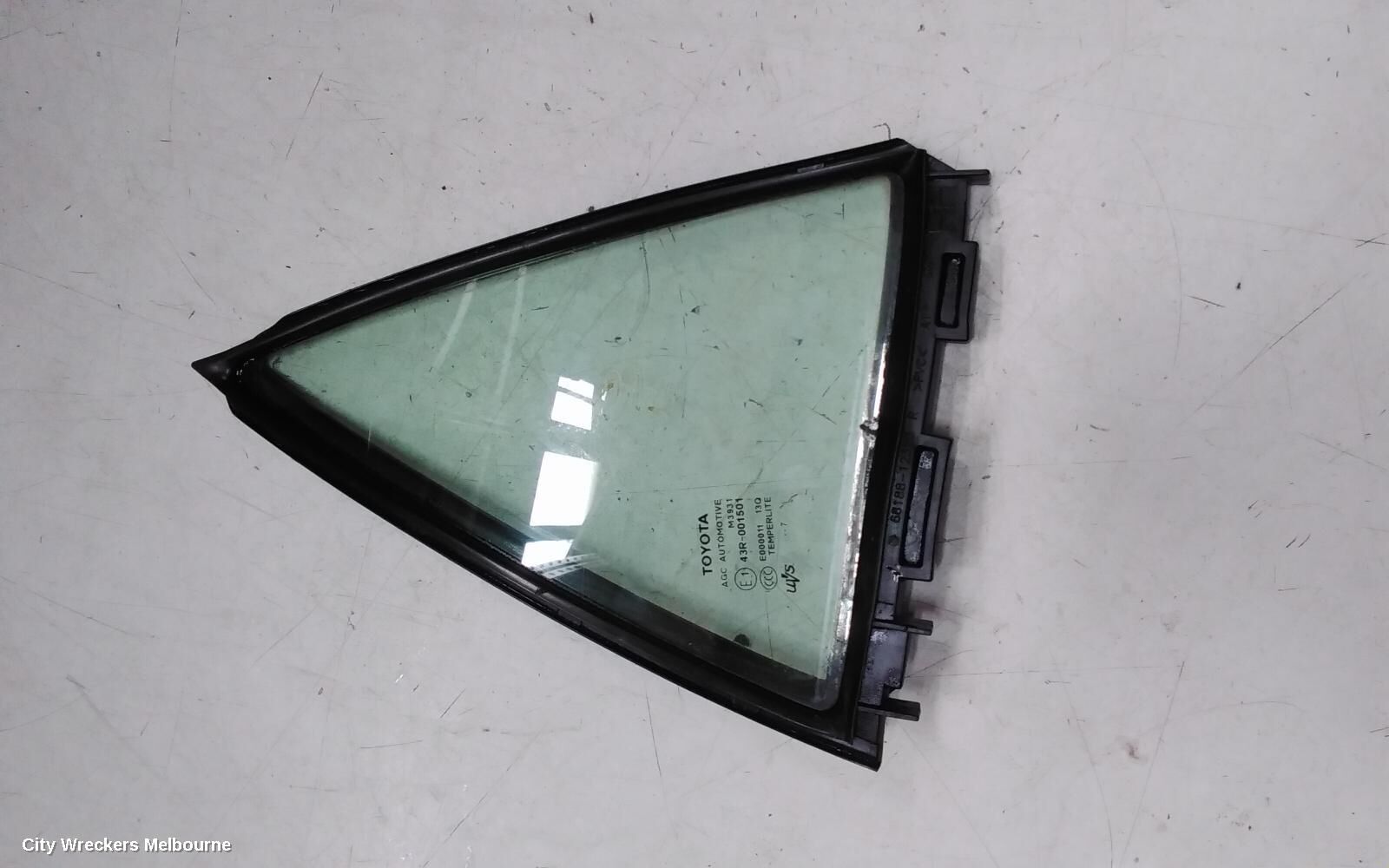 TOYOTA COROLLA 2009 Right Rear 1/4 Door Glass