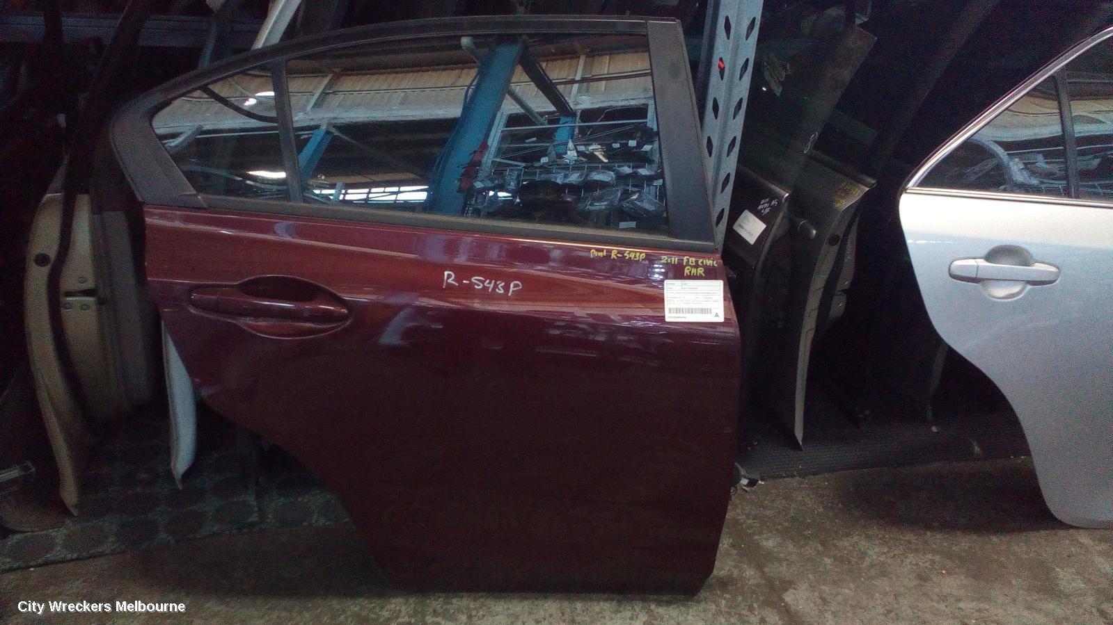 HONDA CIVIC 2012 RIGHT_REAR_DOOR_SLIDING