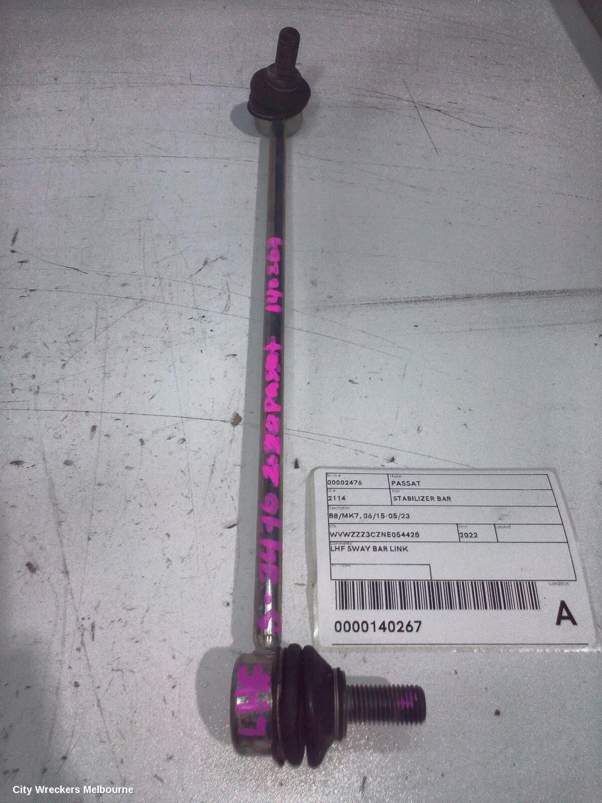 VOLKSWAGEN PASSAT 2022 Stabiliser Bar
