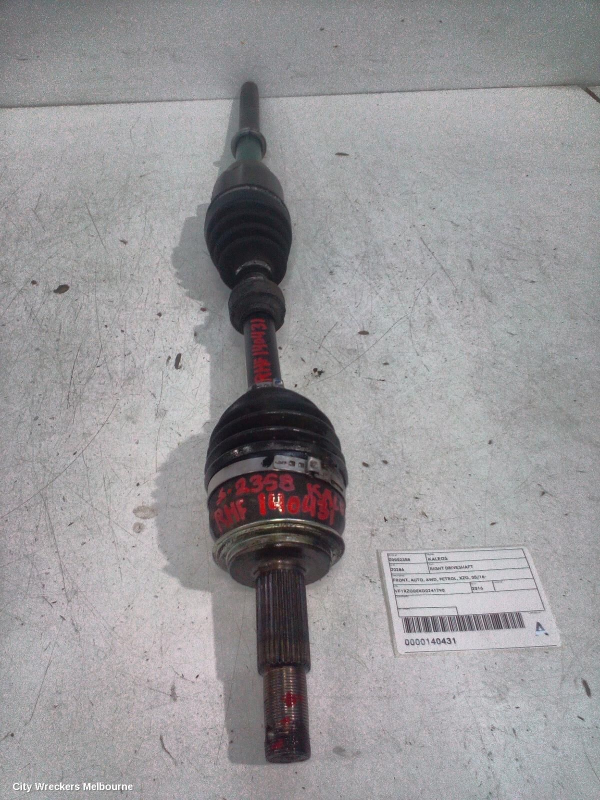 RENAULT KALEOS 2016 Right Driveshaft