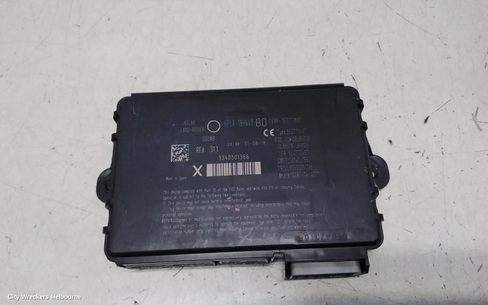 LAND ROVER RANGEROVER VELAR, L560, 05/17-, ROVER SPORT VELAR KEYLESS GO MODULE ECU HPLA-19H440-BD / HPLA19H440BD: 140565