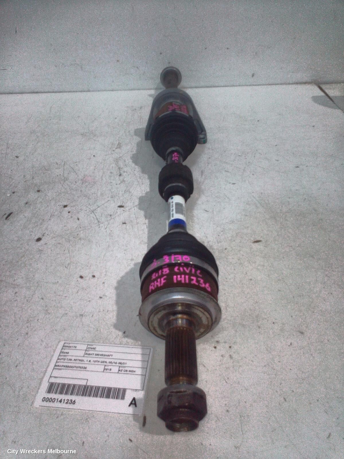 HONDA CIVIC 2018 Right Driveshaft