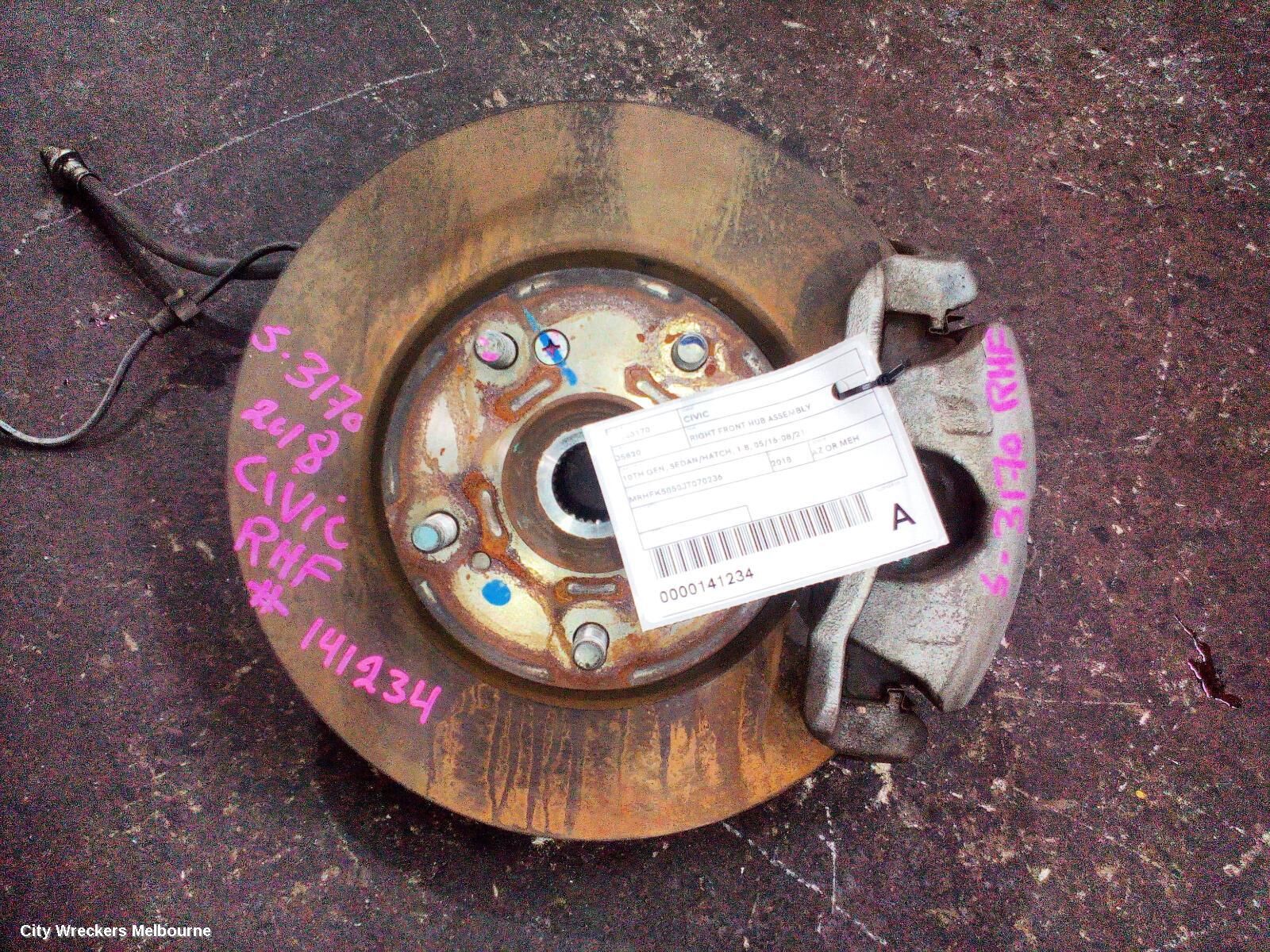 HONDA CIVIC 2018 Right Front Hub Assembly