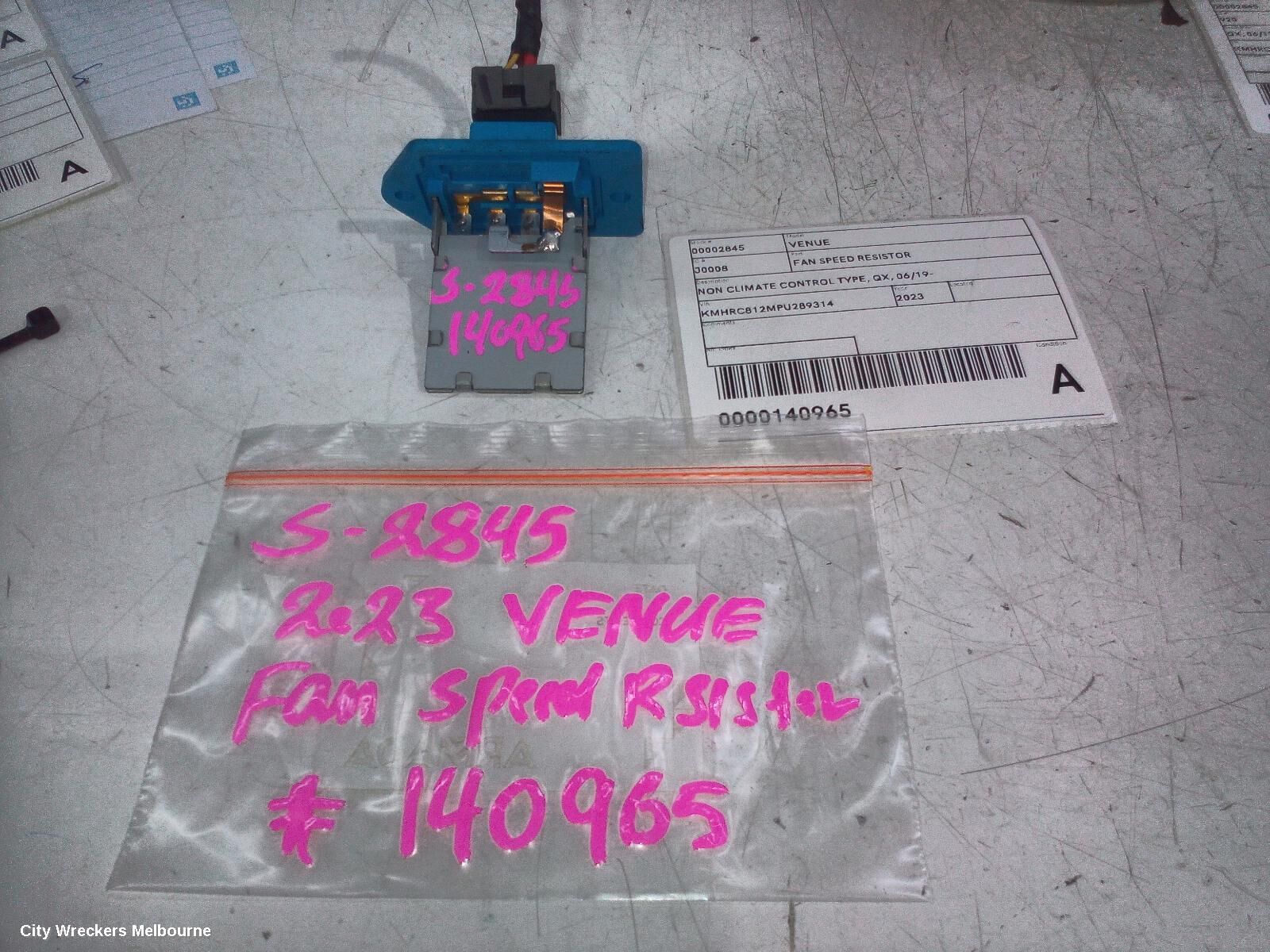 HYUNDAI VENUE 2023 Fan Speed Resistor