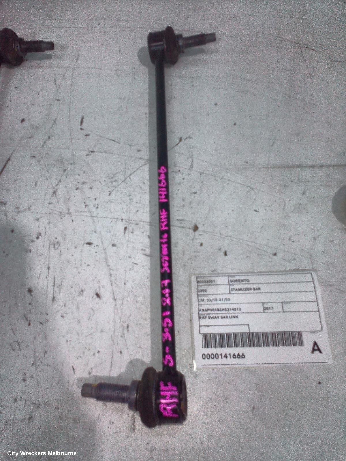 KIA SORENTO 2017 Stabiliser Bar