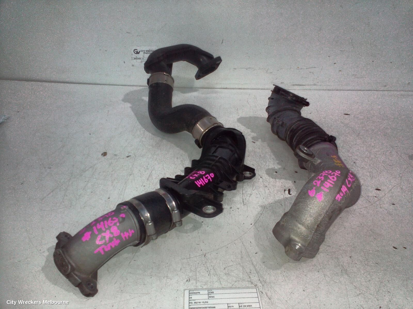 MAZDA CX8, KG, 05/18-12/23, TURBO HOSE LH AND RH: 141670