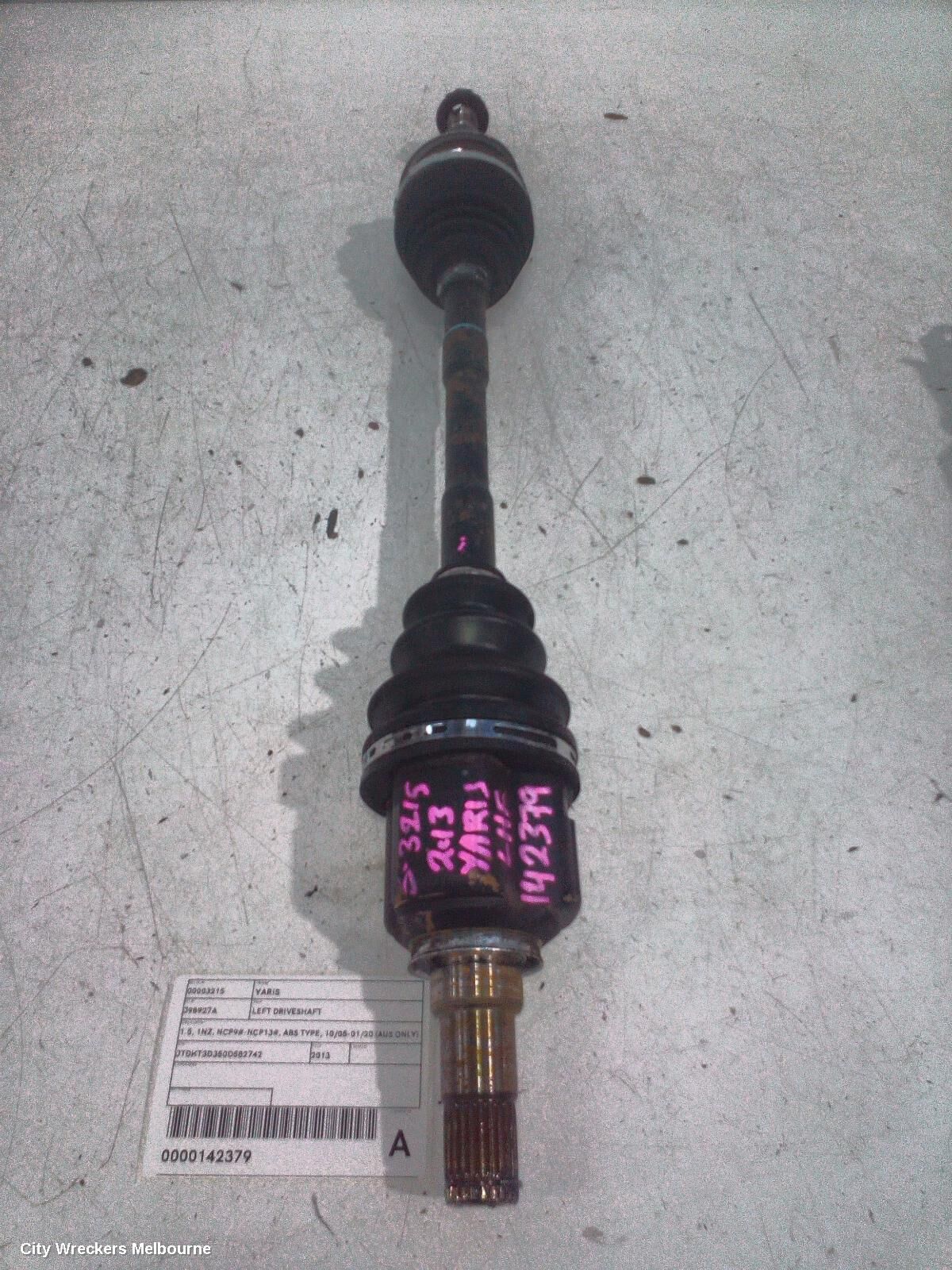 TOYOTA YARIS 2013 Left Driveshaft