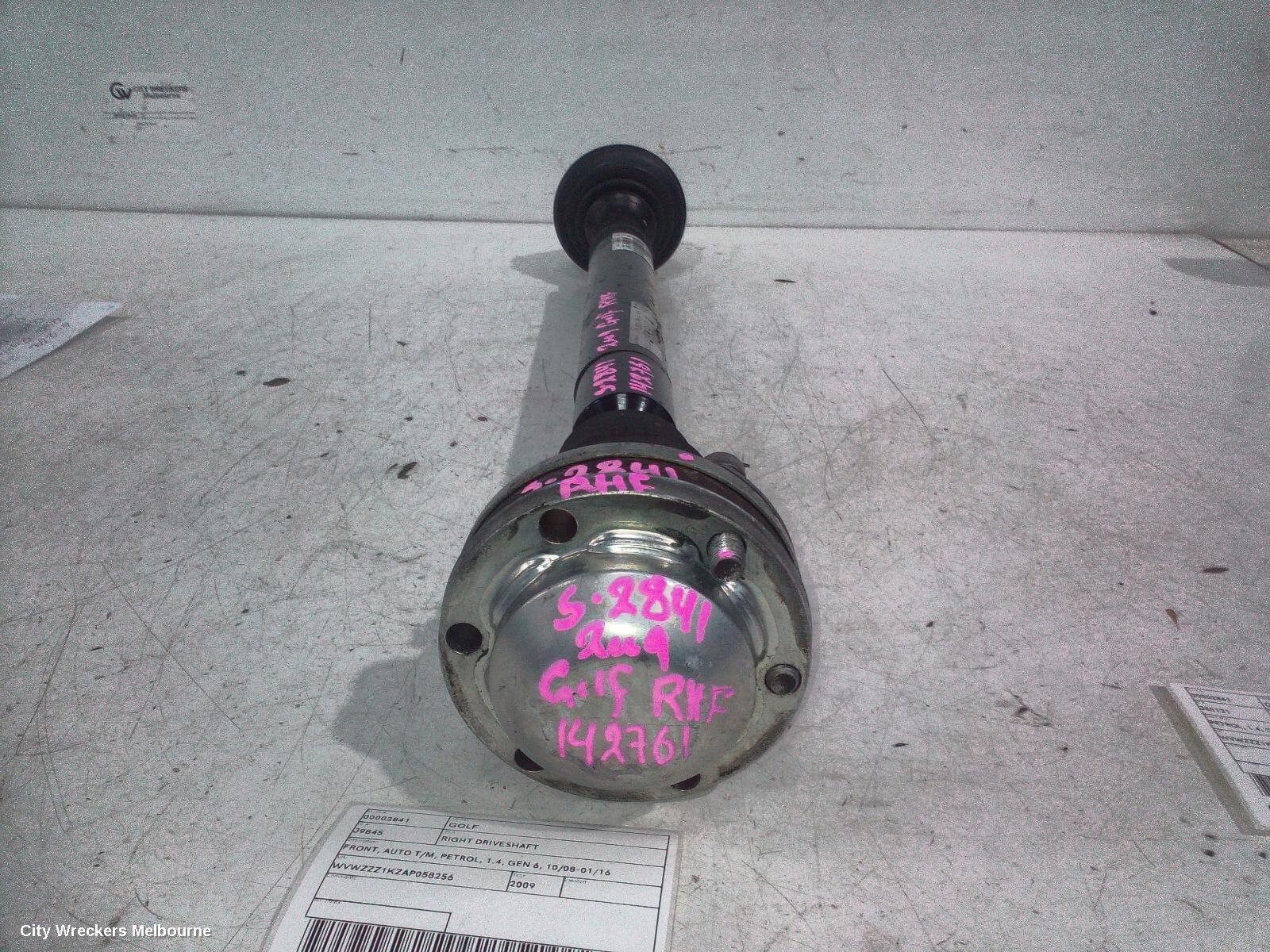 VOLKSWAGEN GOLF 2009 Right Driveshaft