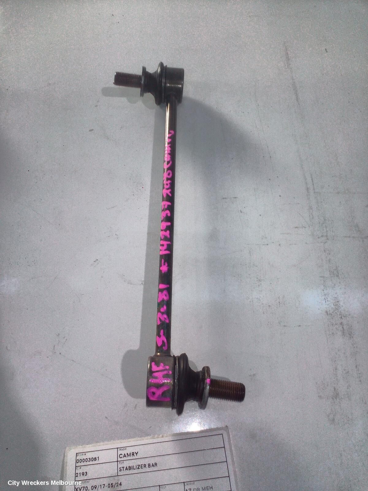 TOYOTA CAMRY 2018 Stabiliser Bar