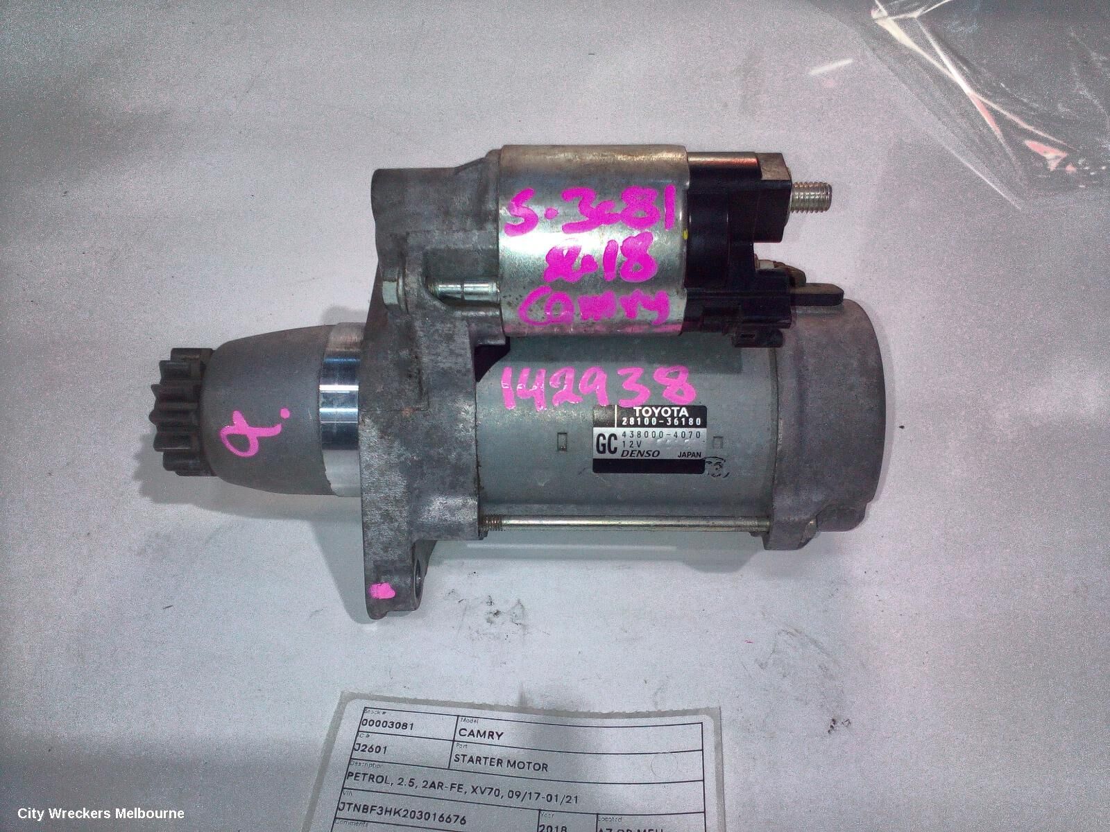 TOYOTA CAMRY 2018 Starter