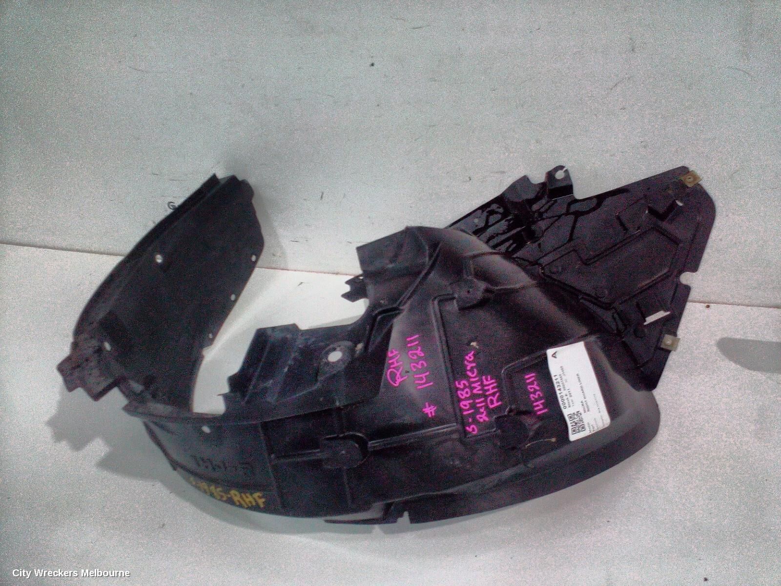 NISSAN MICRA 2011 Right Guard Liner