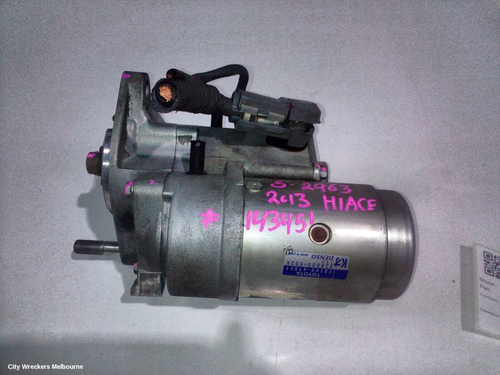 TOYOTA HIACE 2013 Starter