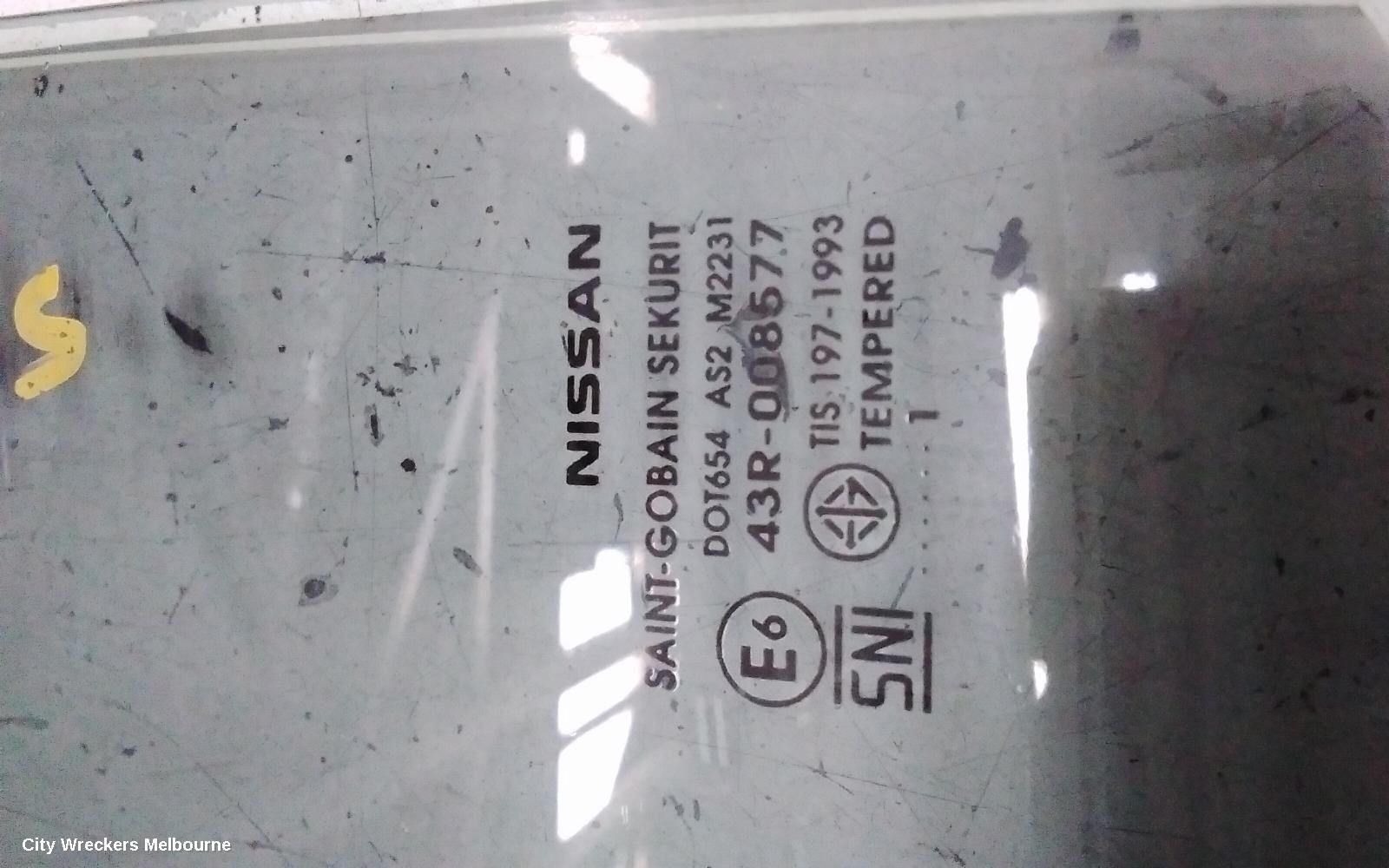 NISSAN MICRA 2011 Left Rear Door Window