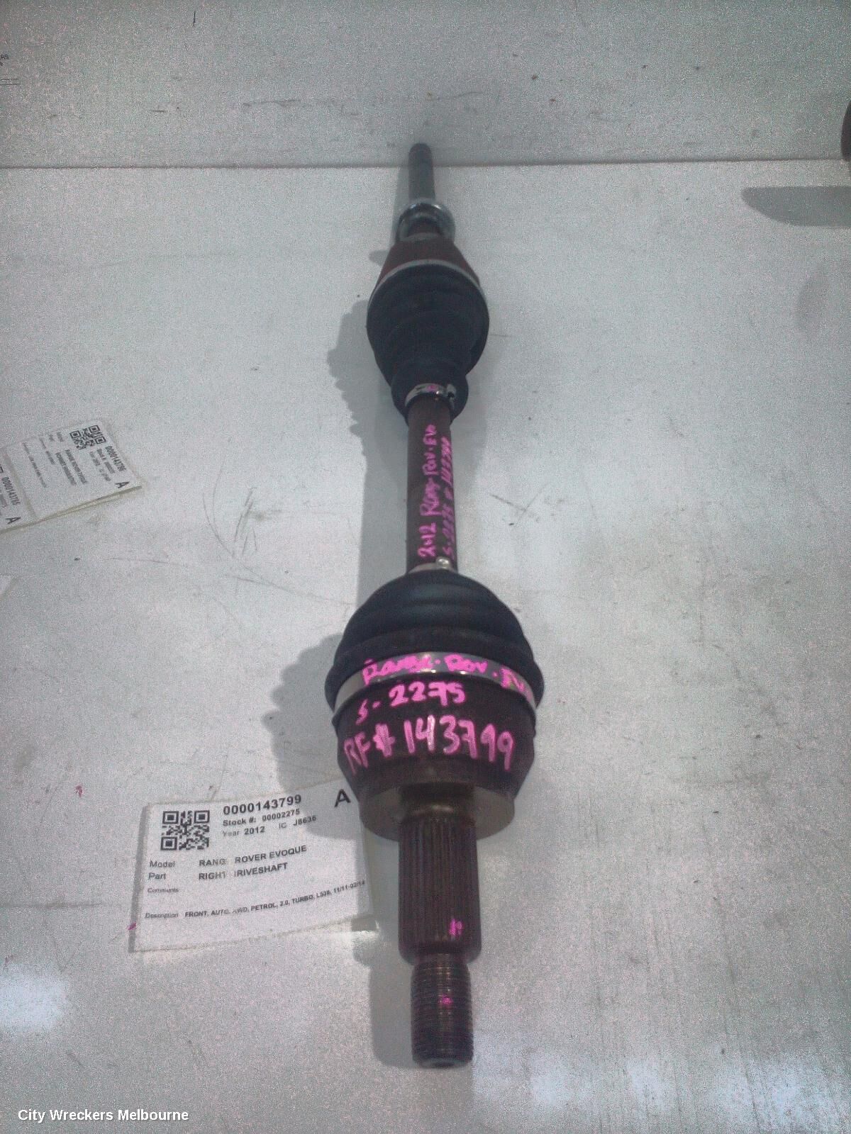 LAND ROVER RANGEROVER EVOQUE 2012 Right Driveshaft