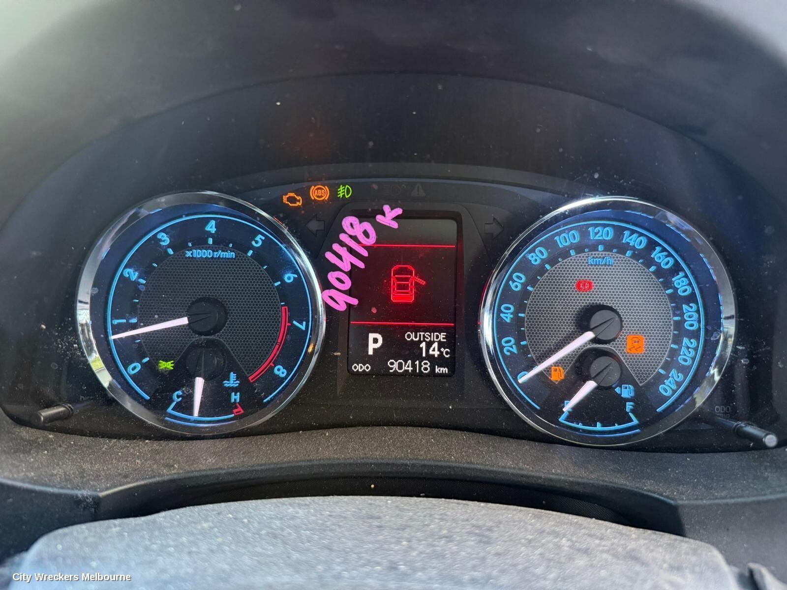 TOYOTA COROLLA 2014 Instrument Cluster