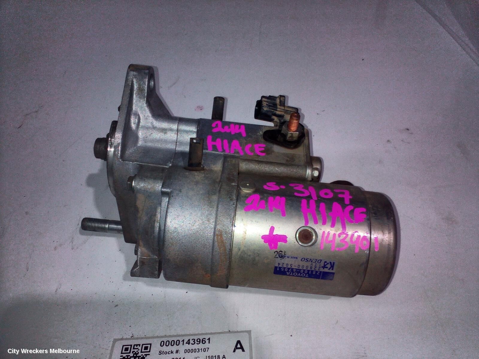 TOYOTA HIACE 2014 Starter