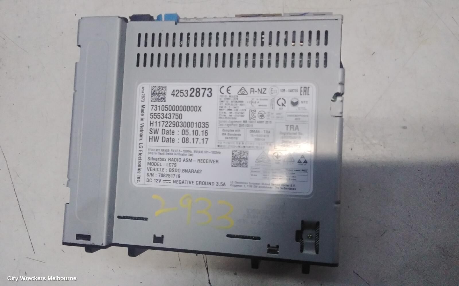 HOLDEN EQUINOX, EQ, 09/17-12/20, Radio Receiver, P/N 42532873: 143982