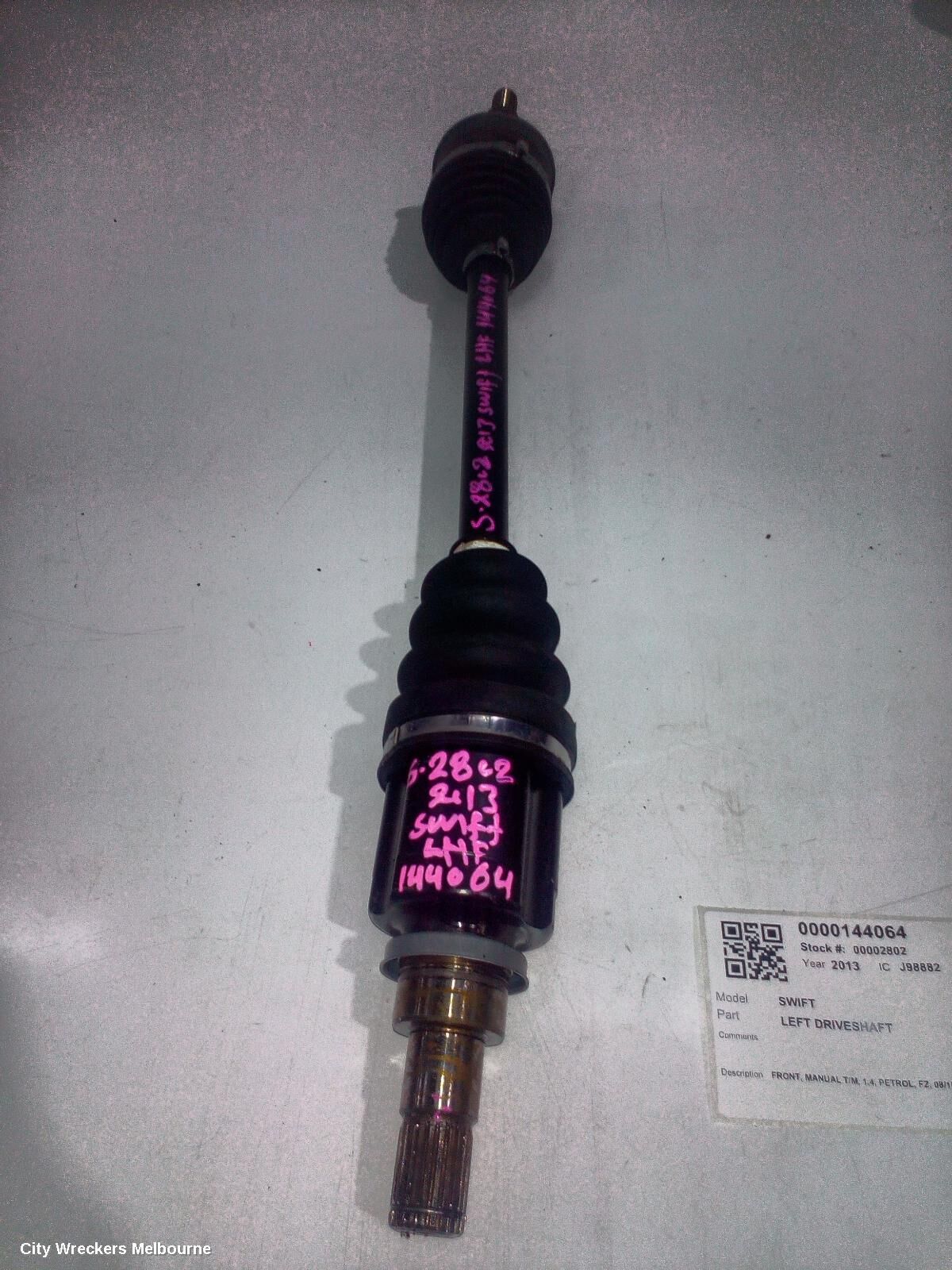 SUZUKI SWIFT 2013 Left Driveshaft