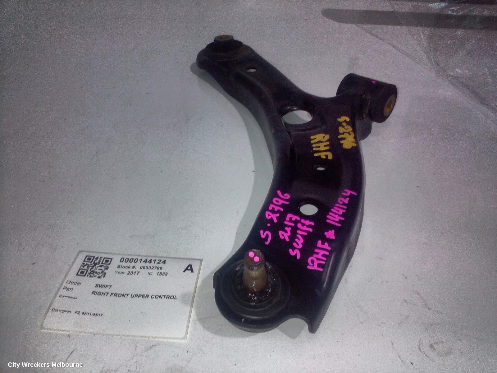 SUZUKI SWIFT 2017 Right Front Upper Control Arm