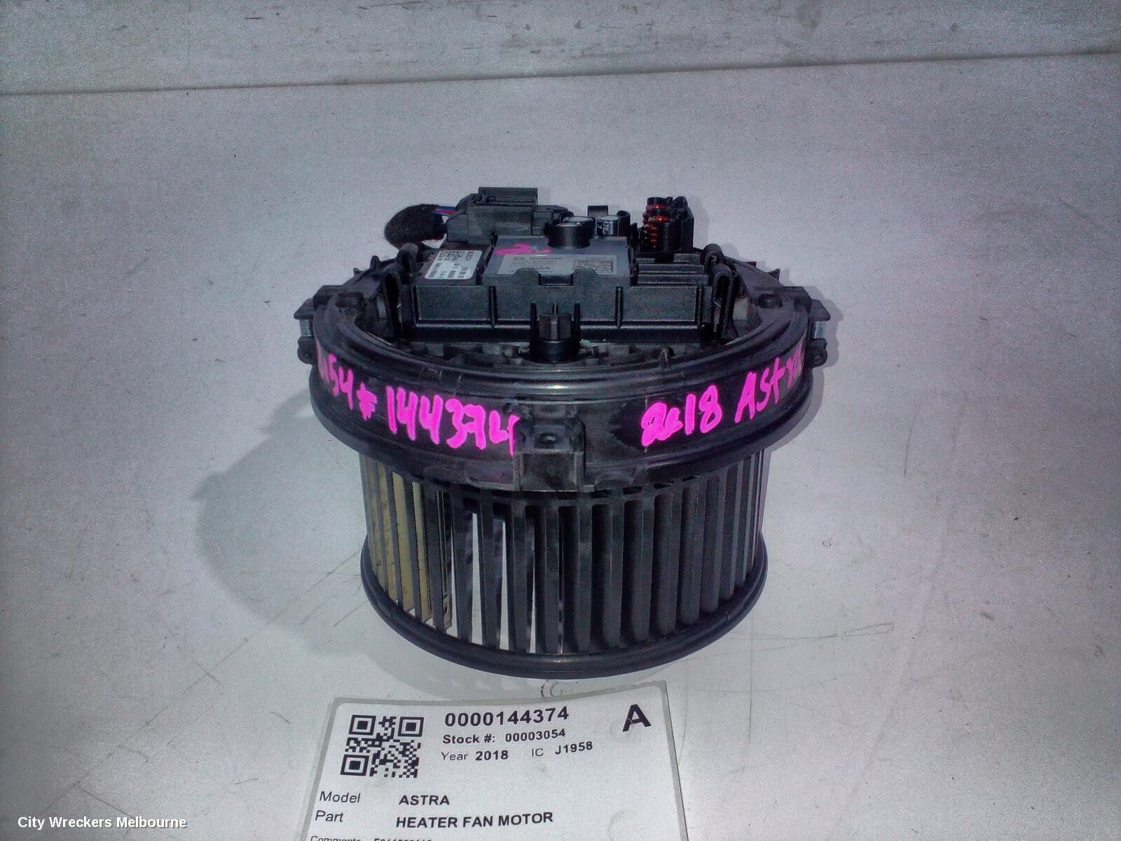 HOLDEN ASTRA 2018 Heater Fan Motor
