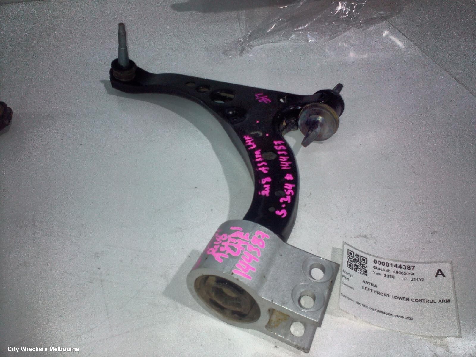HOLDEN ASTRA 2018 Left Front Lower Control Arm