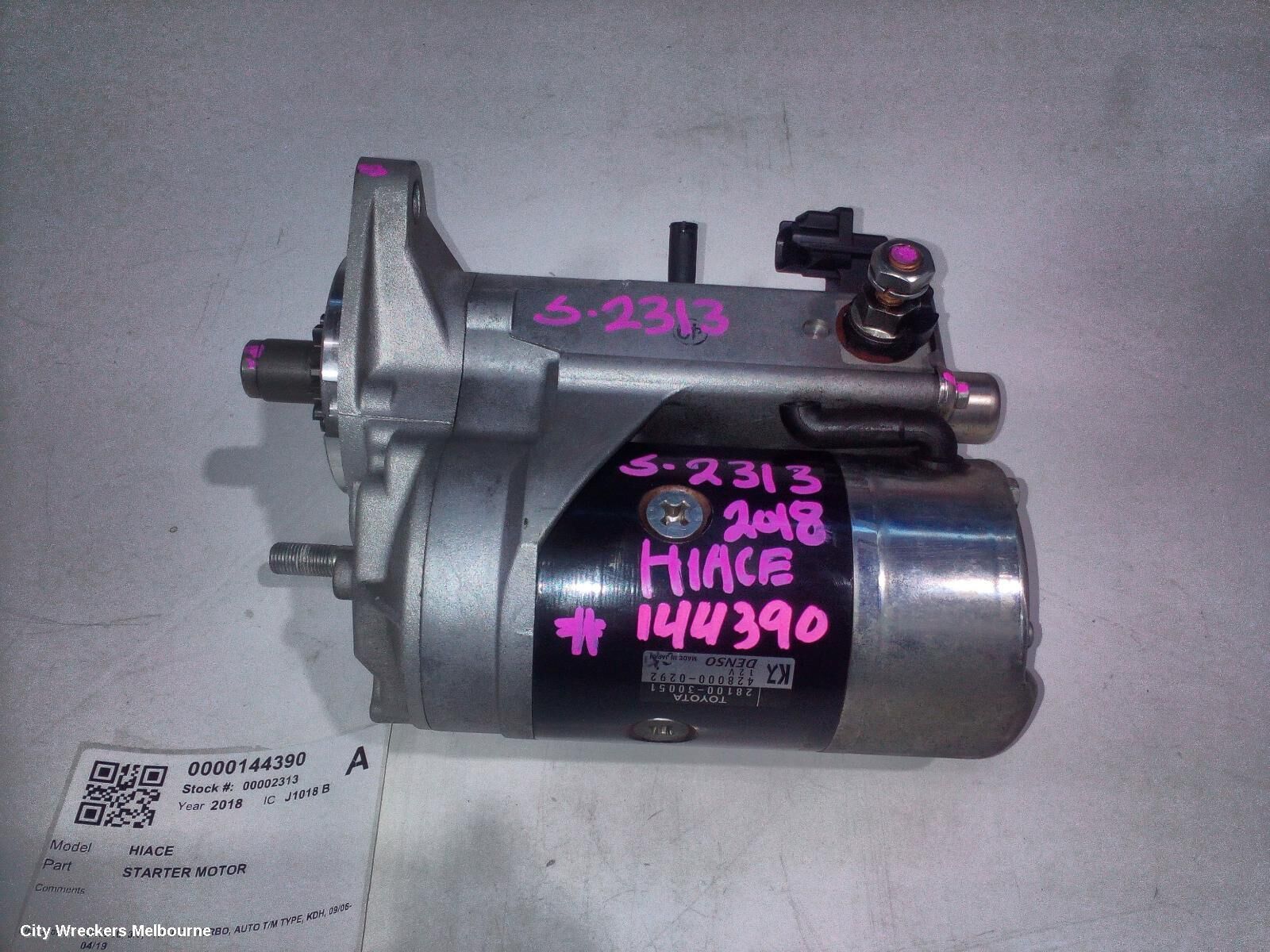 TOYOTA HIACE 2018 Starter