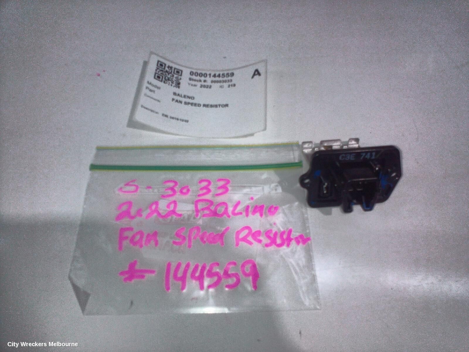 SUZUKI BALENO 2022 Fan Speed Resistor