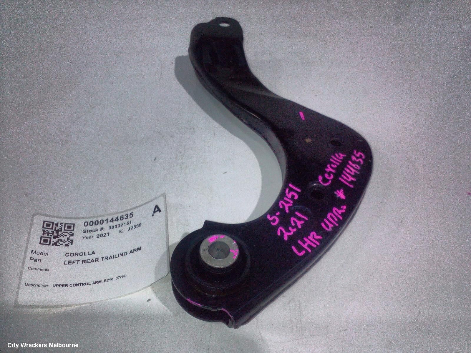 TOYOTA COROLLA 2021 Left Rear Trailing Arm