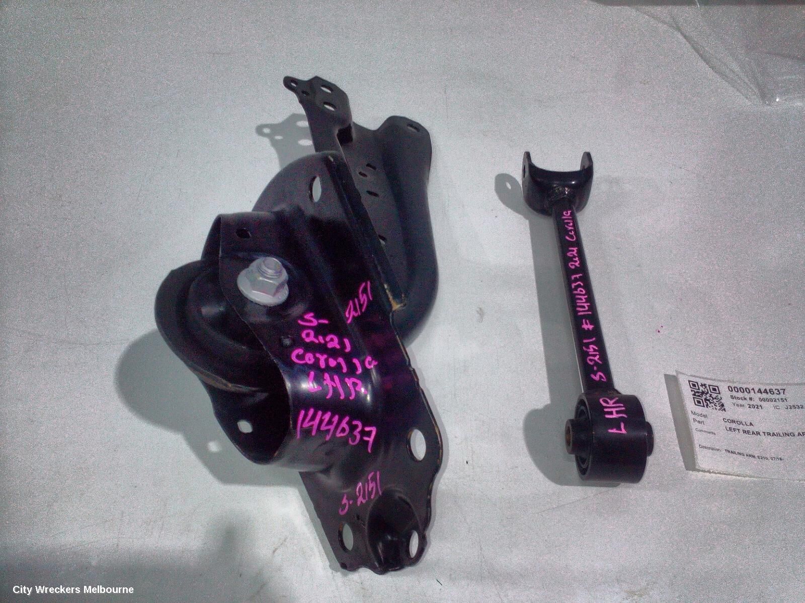TOYOTA COROLLA 2021 Left Rear Trailing Arm