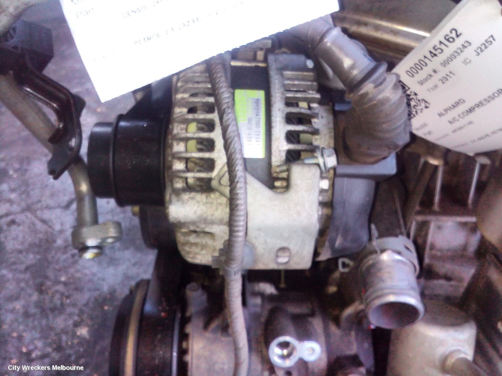 TOYOTA ALPHARD 2011 Alternator