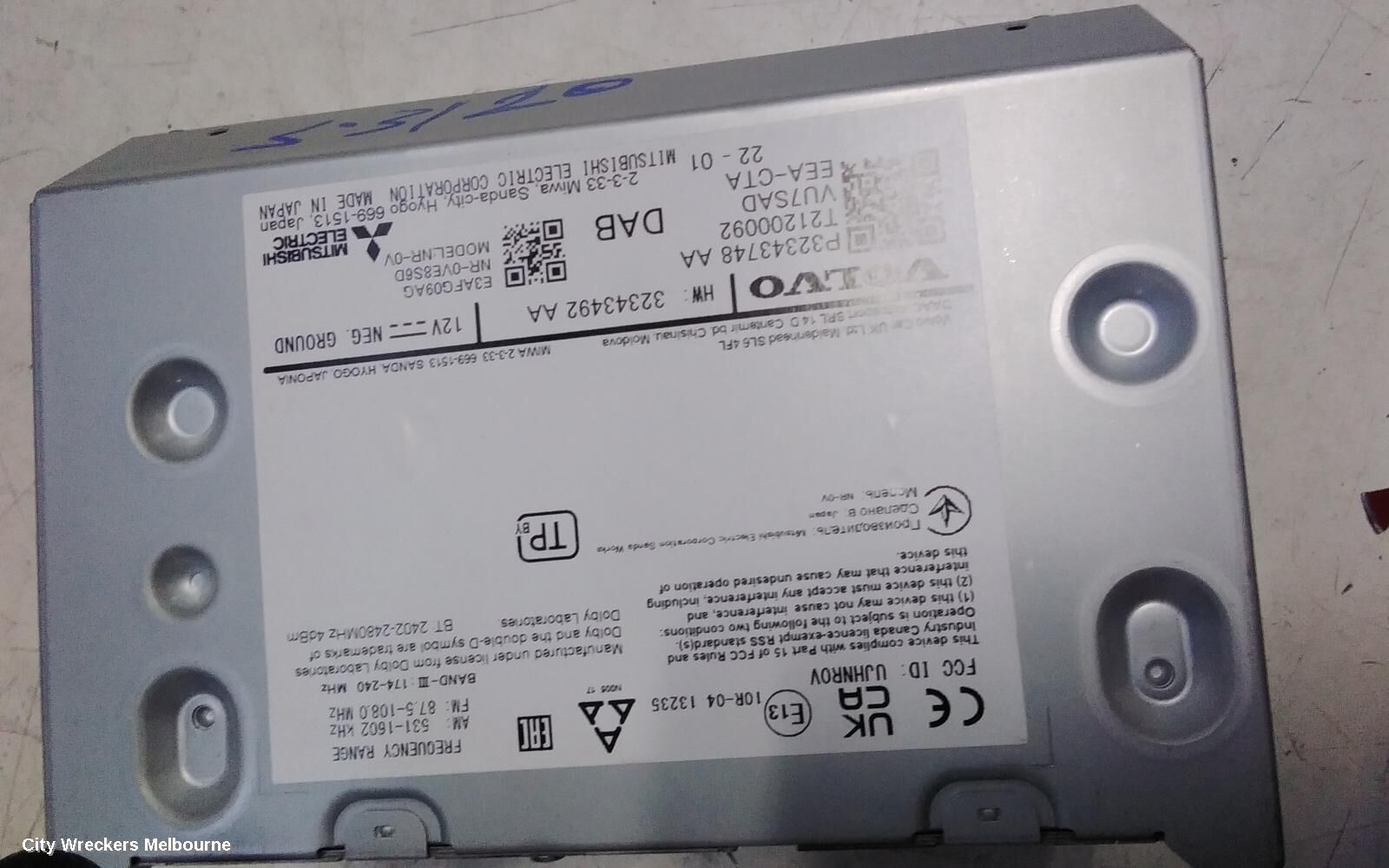 VOLVO XC40 2022 Radio/Cd/Dvd/Sat/Tv
